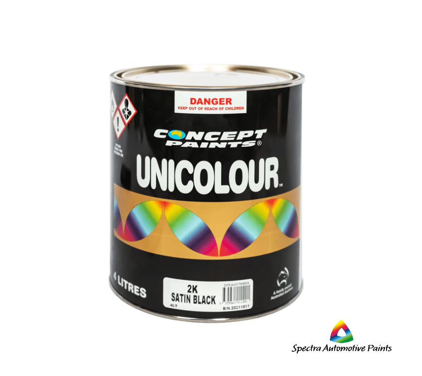 Concept Paints Unicolour 2K Satin Black 4lt. Automotive Paint ...
