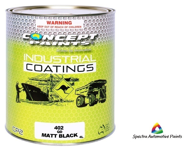 Concept Paints QD Enamel MATT BLACK 4LT, Quick Dry Enamel, Industrial
